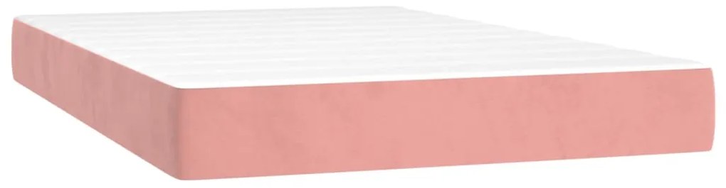 vidaXL Κρεβάτι Boxspring με Στρώμα Ροζ 120x200 εκ. Βελούδινο