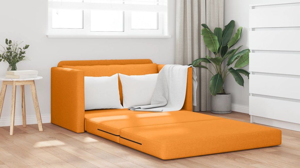 vidaXL Καναπές Κρεβάτι 2-σε-1 Βαθύ Κίτρινο 124x71x78 εκ. Υφάσματος