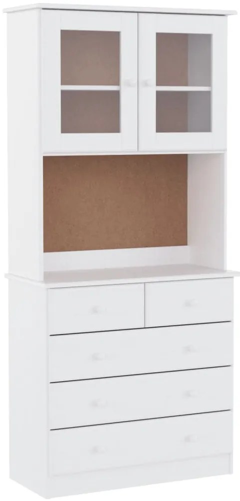 vidaXL Ντουλάπι ALTA Λευκό 77 x 35 x 165 εκ. από Μασίφ Ξύλο Πεύκου