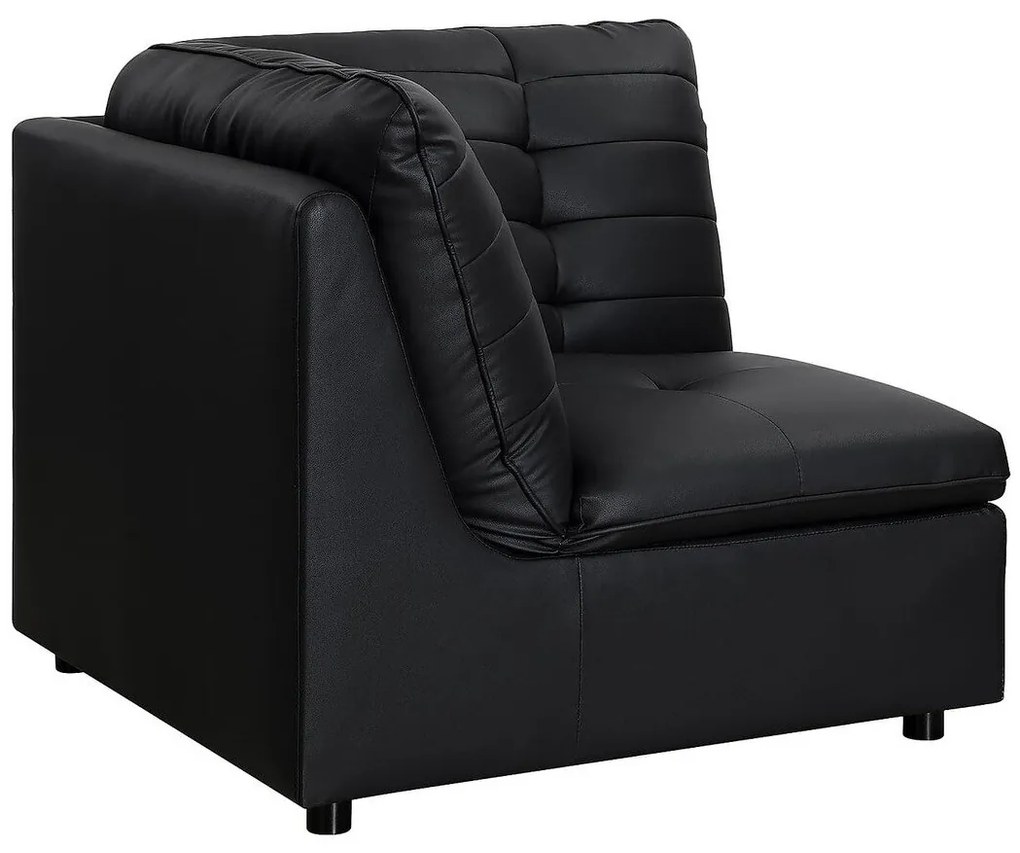 Πολυμορφική πολυθρόνα Riverton L103, Μαύρο, 84x94x94cm, Οικολογικό δέρμα, Πόδια: Πλαστική ύλη