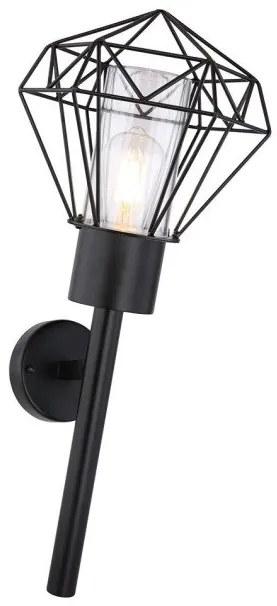 Απλίκα Φωτιστικό Τοίχου 1xΕ27 Μαύρο Πλέγμα IP44 58cm Horace 31355W Globo Lighting-31355W-Μαύρο 31355W