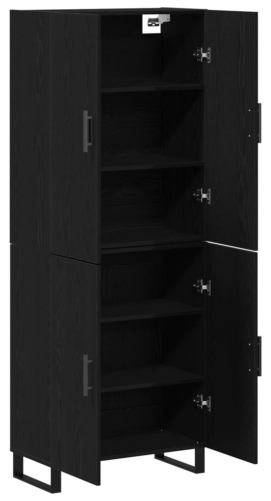 vidaXL Ντουλάπες 2 τεμ Μαύρη Δρυς 69,5x34x180 εκ Επεξεργασμένο Ξύλο