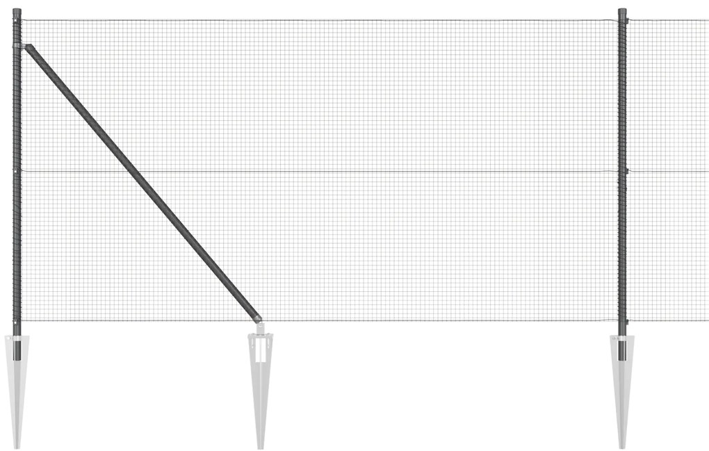 vidaXL Σετ Πέ Fence Σετ των 2 Γκρι Μέταλλο και πλαστικό 25 x 1 μ