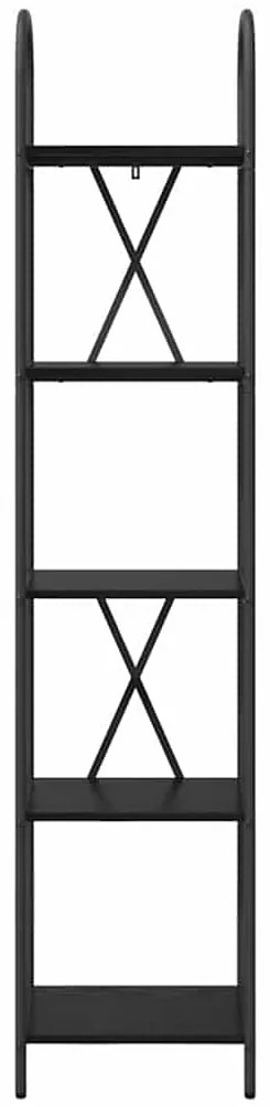 vidaXL Ράφι Βιβλίων Μαύρη Οξυά 40 x 30 x 183 εκ Επεξεργασμένο ξύλο