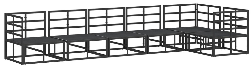 vidaXL Σετ Καναπέ Κήπου 6 pcs Μαύρο 70 x 70 x 32 εκ Αλουμίνιο