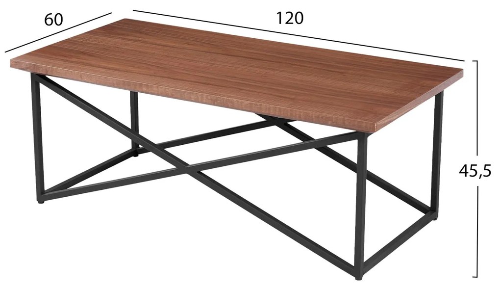 Τραπεζάκι σαλονιού C9469.02 MDF με Καπλαμά Ξύλο Φράξου 120x60x45,5Yεκ. 120x60x45.5 εκ.