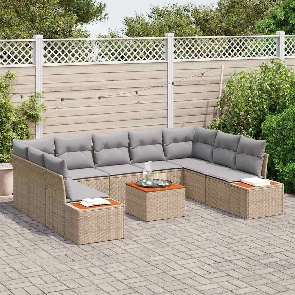 vidaXL Σετ Καναπέ Κήπου 6 pcs μπεζ και ανοιχτό γκρι 289 x 209 x 85 εκ