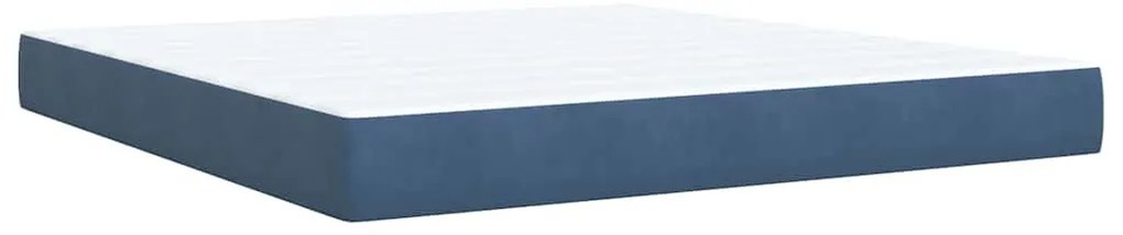 vidaXL Κρεβάτι Boxspring με Στρώμα Μπλε 180x200 εκ. Βελούδινο