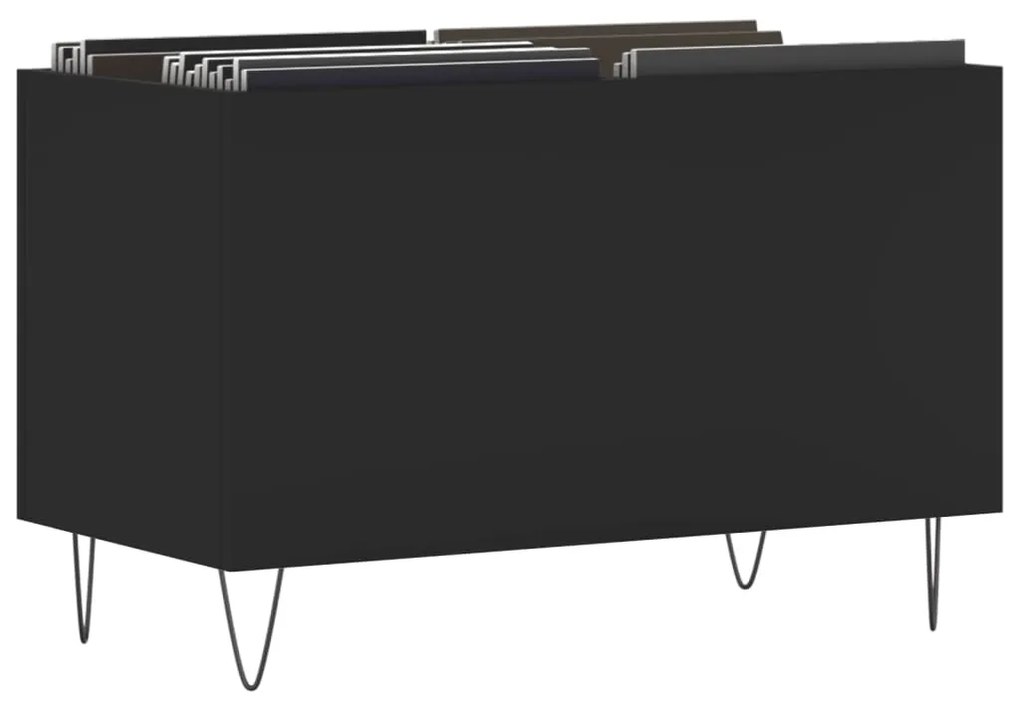vidaXL Δισκοθήκη Μαύρη 74,5 x 38 x 48 εκ. από Επεξεργασμένο Ξύλο
