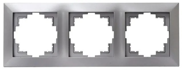 Πλαίσιο Διακόπτη Πρίζας Τριπλό Lumen-15-0326-Ασημί 15-0326