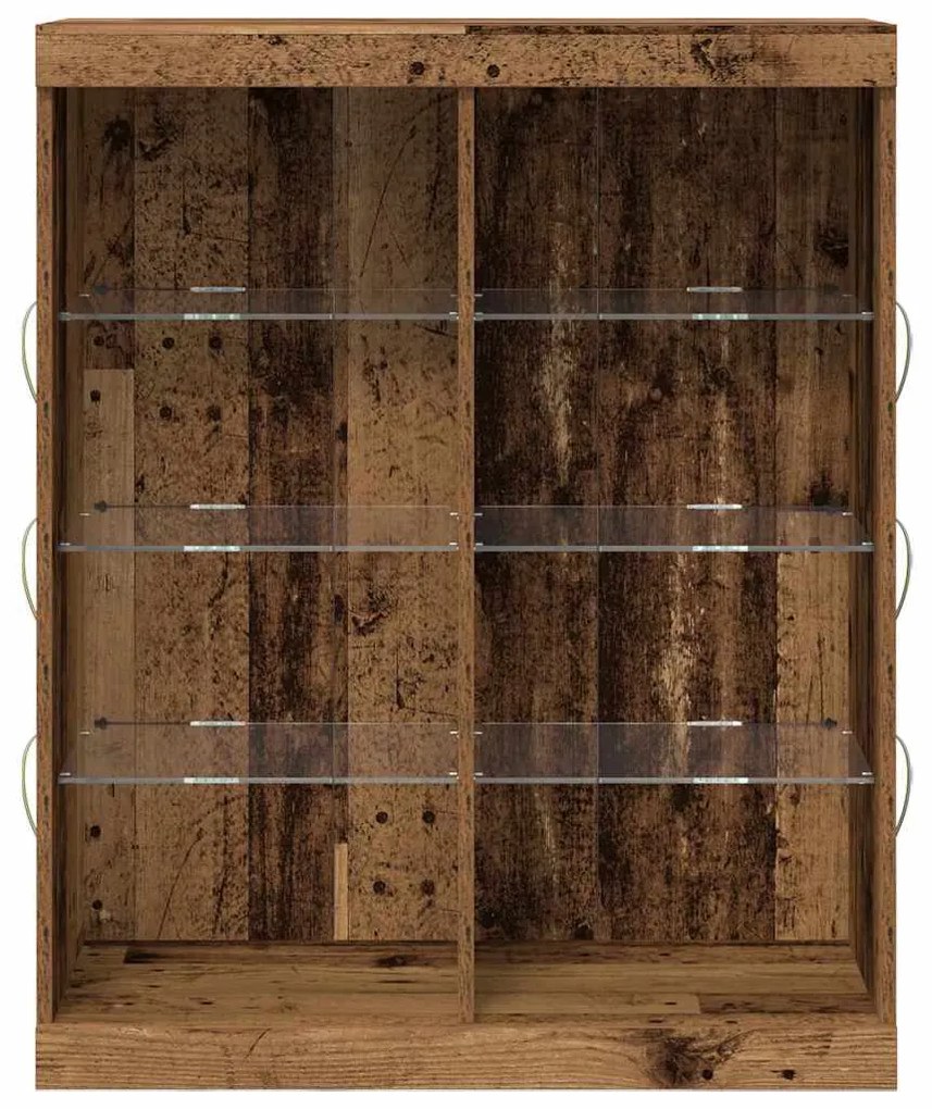 vidaXL Μπουφές με LED Φώτα Παλιού Ξύλου 41x37x100 εκ.
