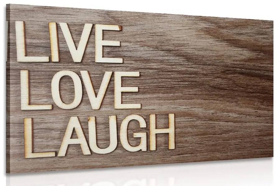 Εικόνα με λέξεις - Live Love Laugh - 120x80