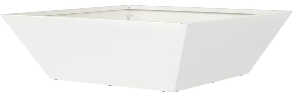 vidaXL Γλάστρα Κήπου Λευκό 50 x 50 x 15 cm Ψυχρής έλασης χάλυβας