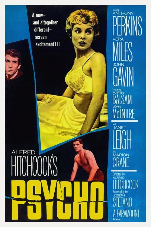 Αναπαραγωγή Psycho, Alfred Hitchcock (Vintage Cinema / Retro Movie Theatre Poster / Iconic Film Advert)