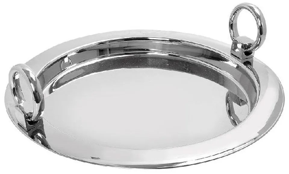 Δίσκος Σερβιρίσματος Με Λαβές GET312 Φ38cm Silver Espiel Stainless Steel