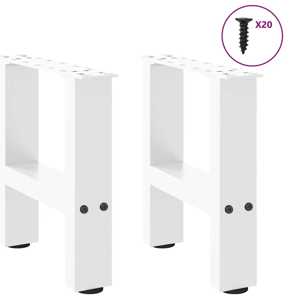 vidaXL Πόδια Τραπεζιού Σαλονιού 2 τεμ. Λευκά 40x(30-31) εκ. Ατσάλι