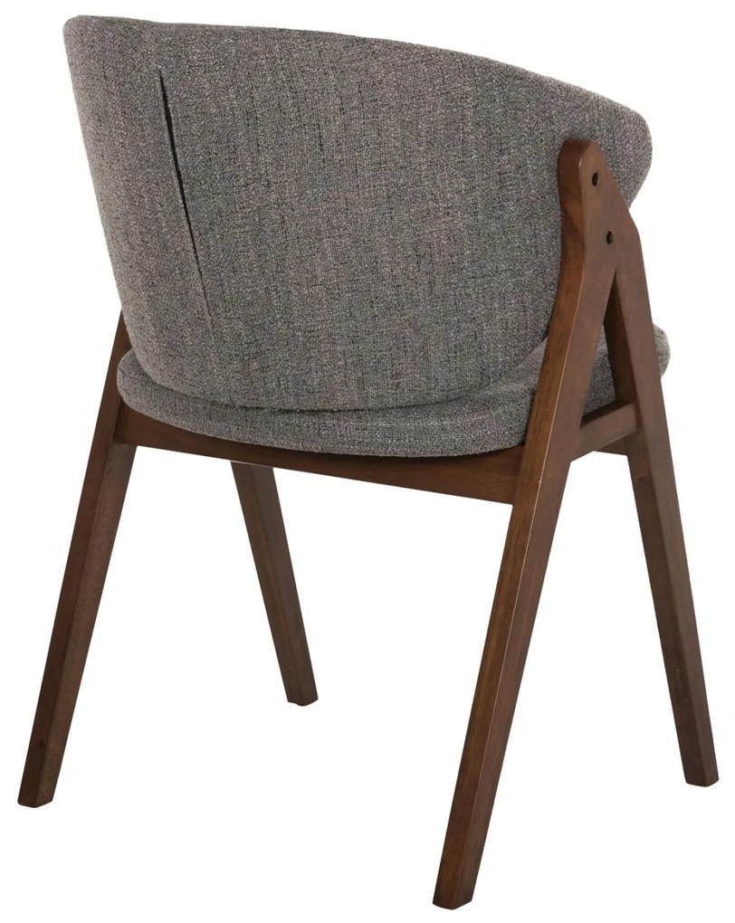 Καρέκλα HANA Rubberwood Καρυδί και Γκρί ύφασμα 55x60x84Yεκ. 2αδα 55x60x84 εκ.