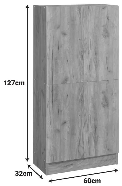 Παπουτσοθήκη - ντουλάπι Felicity χρώμα φυσικό mo 60x32x127εκ 60x32x127 εκ.