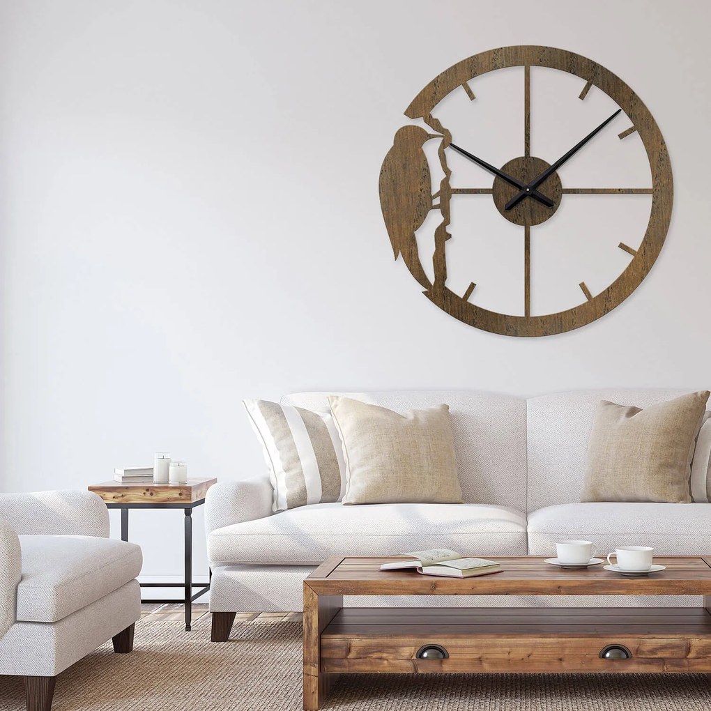 Ρολόι τοίχου  εσωτερικού χώρου ξύλινο clock4 - Clock4-Καρυδιά, 1mx1m