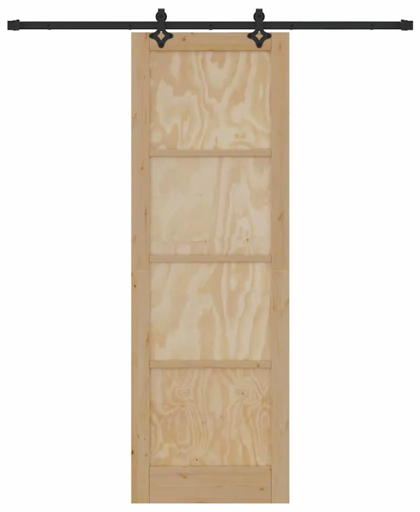 vidaXL Συρόμενη Πόρτα Φυσικό και μαύρο 78 x 232 cm