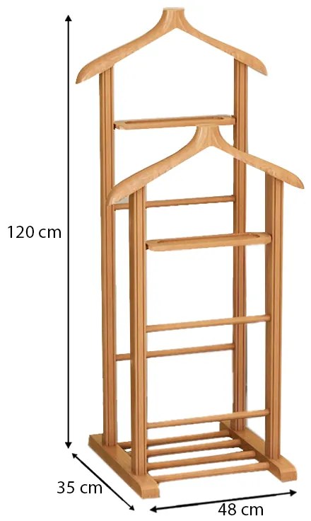 Επιδαπέδια κρεμάστρα Beta II Megapap ξύλινη χρώμα φυσικό 48x35x120εκ.