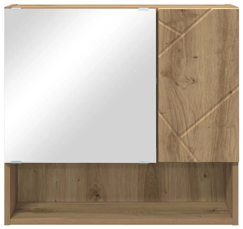 vidaXL Ντουλάπα Καθρέφτη Επιτοίχιο artisan δρυς 59 x 17 x 55 cm