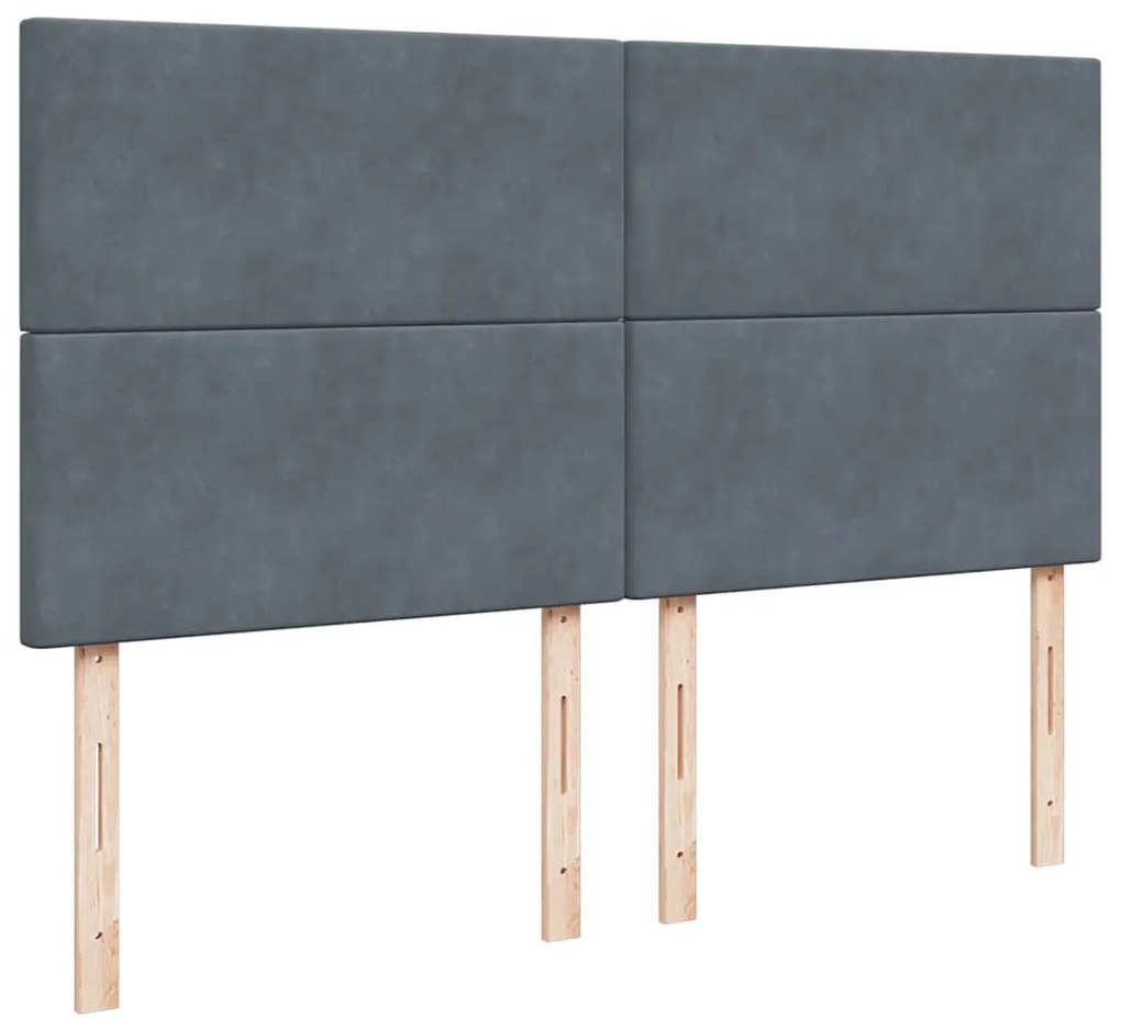 vidaXL Κρεβάτι Boxspring με Στρώμα Σκούρο Γκρι 200x200 εκ. Βελούδινο
