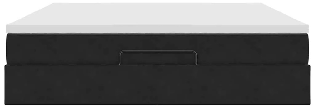 vidaXL Οθωμανικό κρεβάτι με στρώμα Μαύρο 160x200cm Velvet