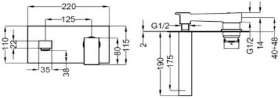 Μπαταρία Νιπτήρος TEOREMA BLOG 2 Εντοιχισμού