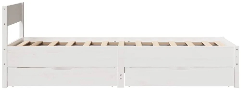 vidaXL Σκελετός Κρεβ. Χωρίς Στρώμα Λευκό 75x190 εκ Μασίφ Πεύκο