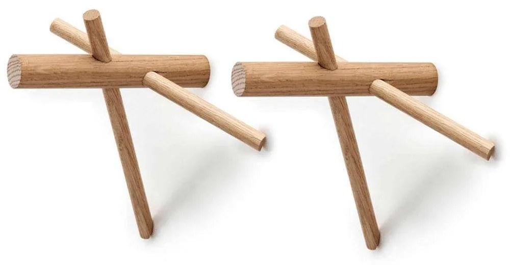 Κρεμάστρα Sticks (Σετ 2Τμχ) 380505 15,5x12,5x14,5cm Natural Normann Copenhagen Ξύλο