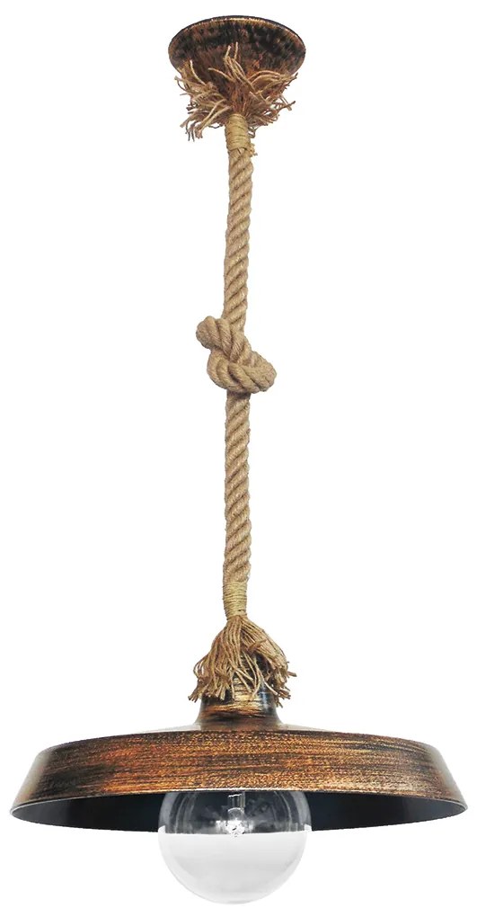 Φωτιστικό Οροφής Μονόφωτο Heronia Us-Gas 31-0101 Rope/Bronze