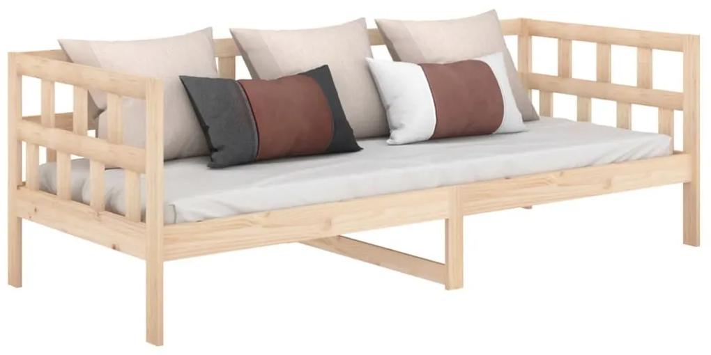 Καναπές Κρεβάτι 80 x 200 εκ. από Μασίφ Ξύλο Πεύκου - Καφέ