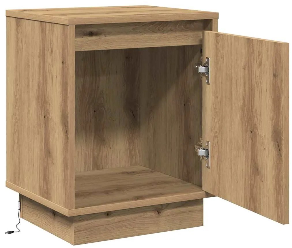 vidaXL Κομοδίνο με artisan δρυς 39 x 34.5 x 50 εκ. Επεξεργασμένο ξύλο