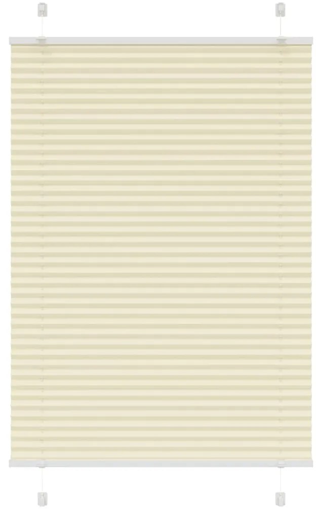 vidaXL Πλισέ περσίδα Κρέμα 85x100 cm Πλάτος υφάσματος 84,4 cm