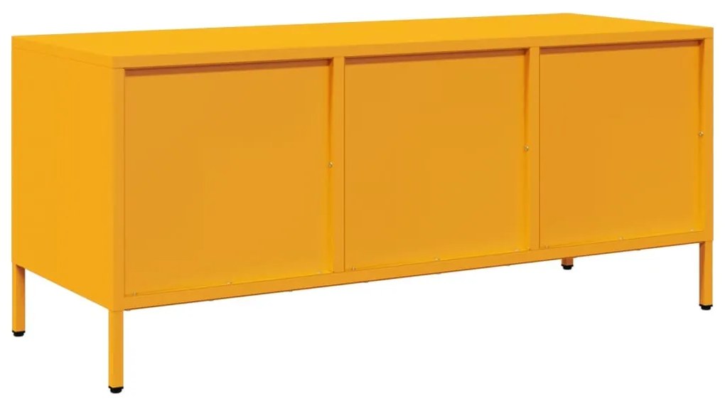 vidaXL Έπιπλο Τηλεόρασης Μουσταρδί 101,5x39x43,5 Ατσάλι Ψυχρής Έλασης
