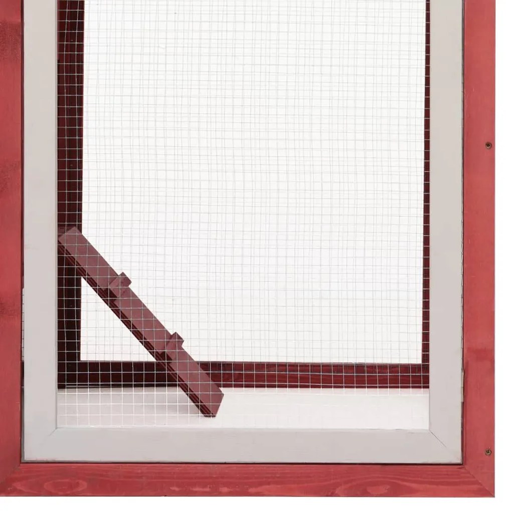 vidaXL Κοτέτσι Κόκκινο 170x81x110 εκ. από Μασίφ Ξύλο Πεύκου & Ελάτης