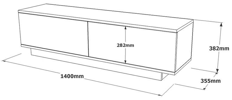 Έπιπλο τηλεόρασης Zoeva pakoworld γκρι cemento 140x35,5x38εκ - 176-000013 - 176-000013