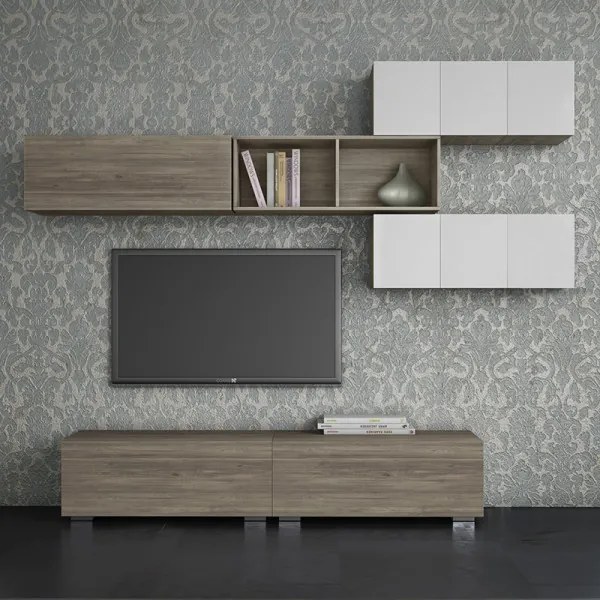 Intrahome Σύνθεση σαλονιού "SMART 3B" σε χρώμα σταχτί-λευκό Intrahomesa-00652673