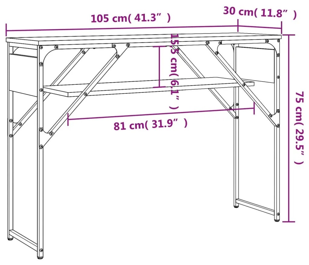 ΤΡΑΠΕΖΙ ΚΟΝΣΟΛΑ SONOMA ΔΡΥΣ 105 X 30 X 75 ΕΚ. ΑΠΟ ΕΠΕΞΕΡΓ. ΞΥΛΟ 837793