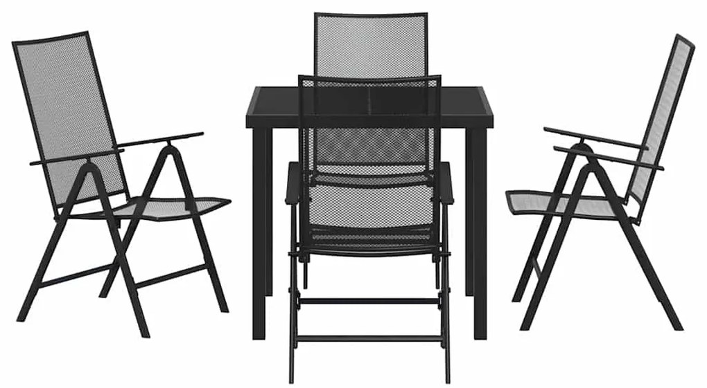 vidaXL Σέτ φαγητού για κήπο 5 pcs Ανθρακί Χάλυβας με επίστρωση πούδρας