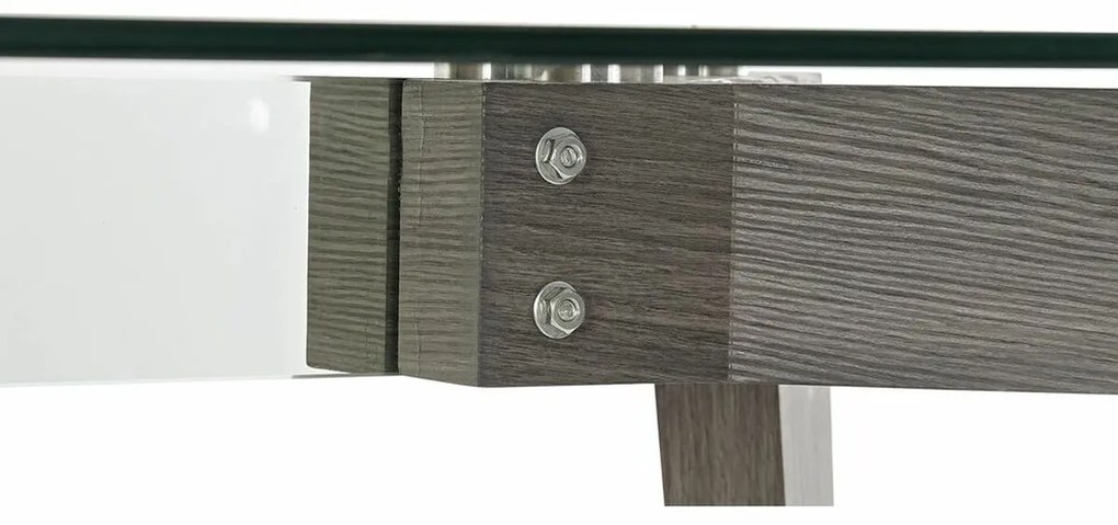Τραπεζαρία DKD Home Decor Κρυστάλλινο Γκρι Διαφανές Ξύλο MDF (160 x 90 x 75 cm)
