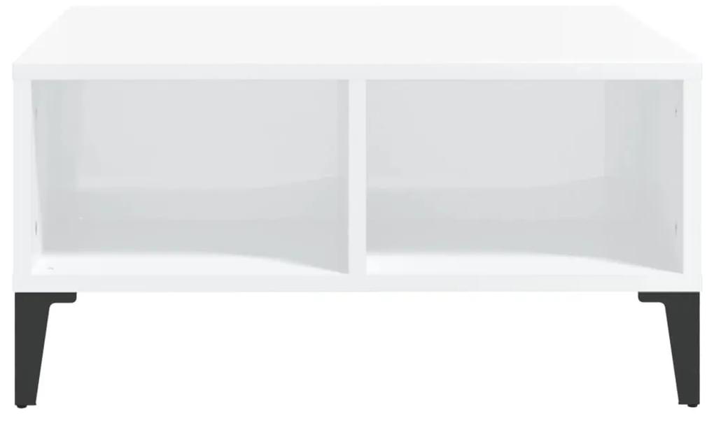 vidaXL Τραπεζάκι Σαλονιού Γυαλιστερό Λευκό 60x60x30 εκ. Μοριοσανίδα