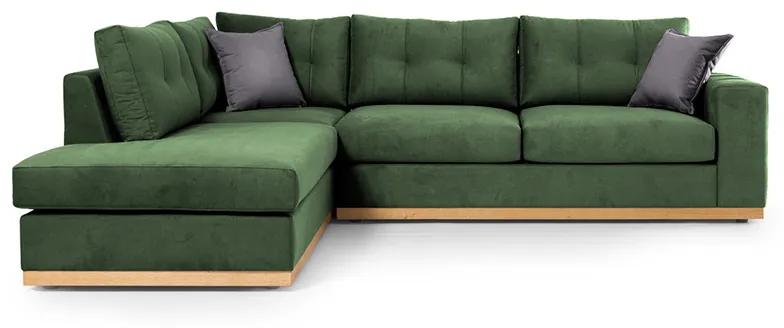 Γωνιακός καναπές δεξιά γωνία Boston pakoworld ύφασμα κυπαρισσί-ανθρακί 280x225x90εκ - Ύφασμα - 168-000018