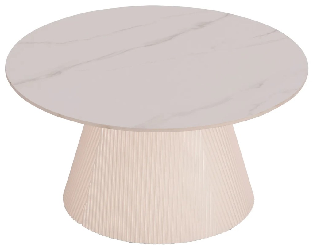 ΤΡΑΠΕΖΙ ΣΑΛΟΝΙΟΥ DUNCAN HM18022.02 ΚΕΡΑΜΙΚΟ TOP-MDF ΒΑΣΗ-ΚΡΕΜ ΛΕΥΚΟ Φ80x41Υεκ.