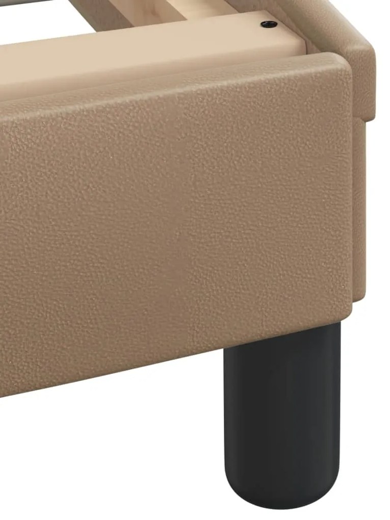 vidaXL Κρεβάτι με Στρώμα Hvar Καπουτσίνο 90x190 εκ. από Συνθετικό. Δέρμα