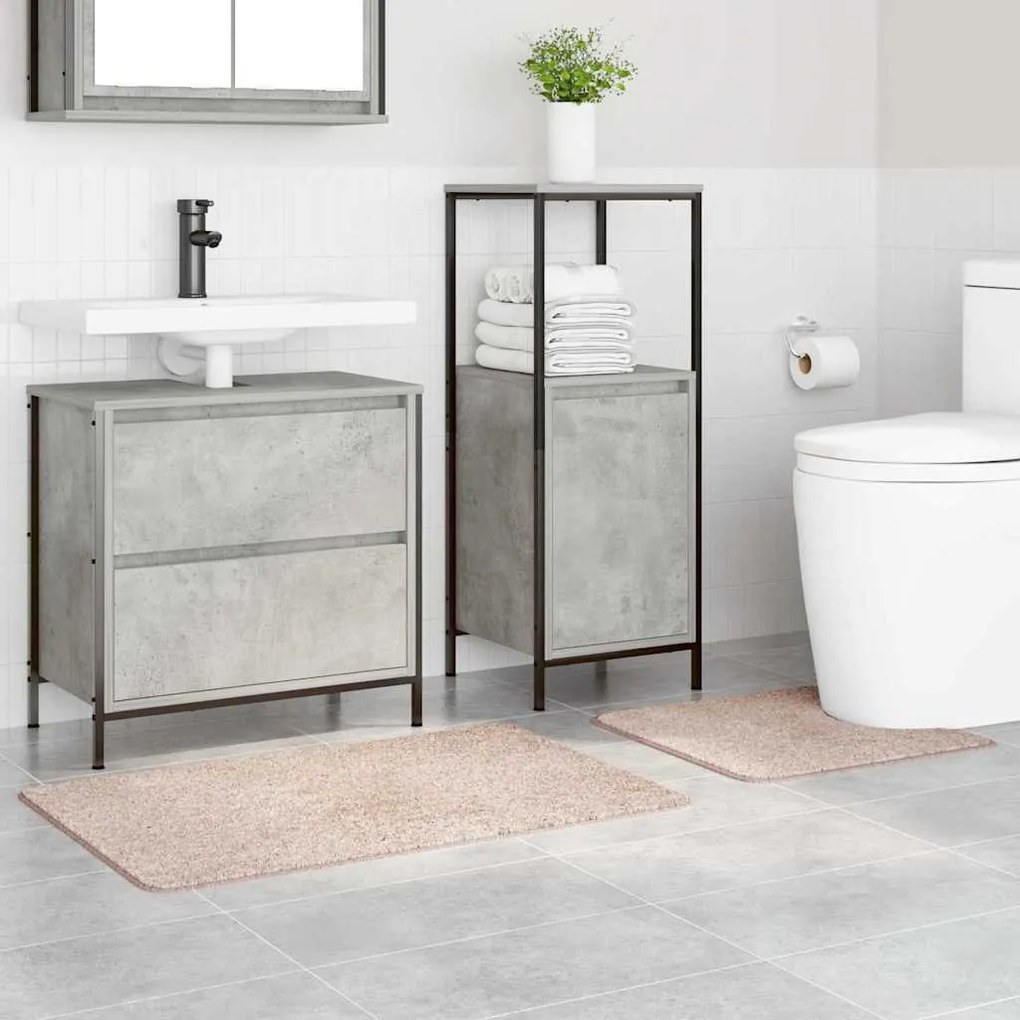 vidaXL Πατάκι μπάνιου 2 pcs Κρεμ 50 x 50 cm Πολυπροπυλένιο