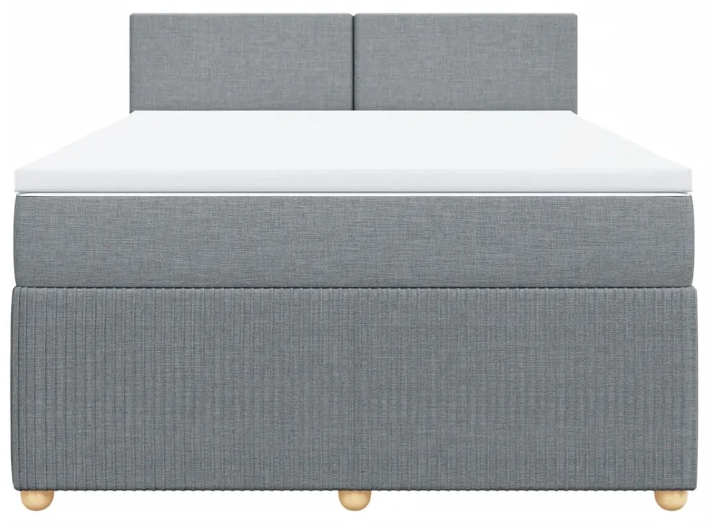 ΚΡΕΒΑΤΙ BOXSPRING ΜΕ ΣΤΡΩΜΑ ΑΝΟΙΧΤΟ ΓΚΡΙ 140X200 ΕΚ. ΥΦΑΣΜΑΤΙΝΟ 3289772