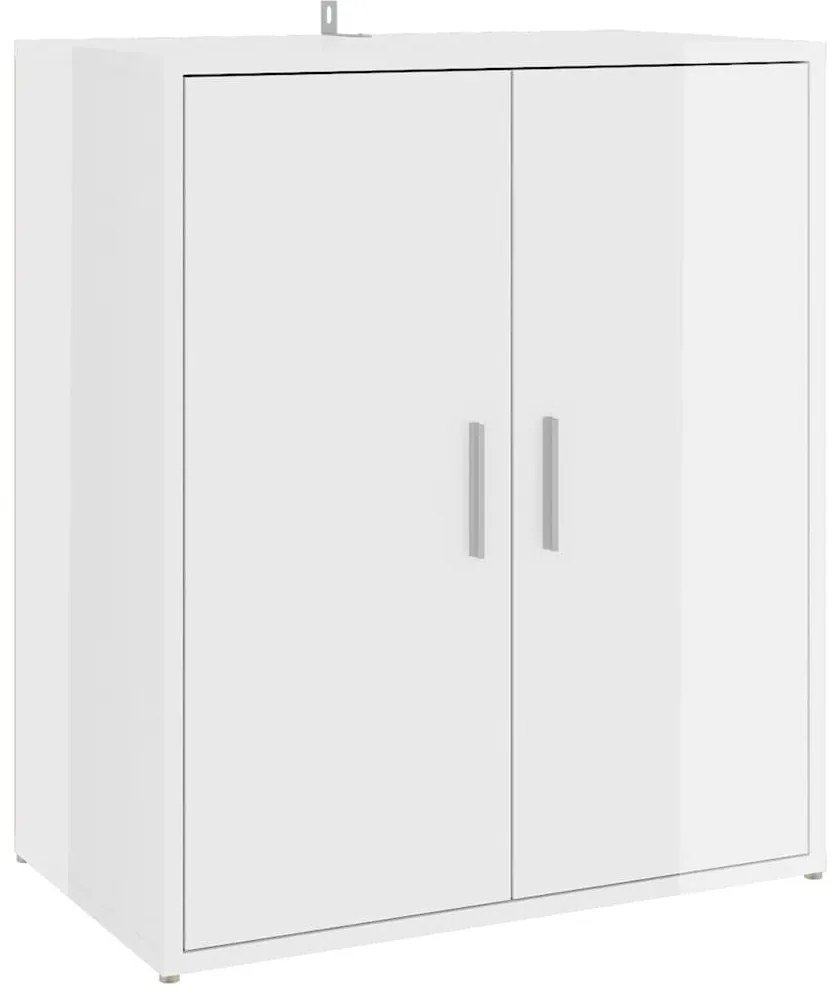 vidaXL Παπουτσοθήκη Γυαλιστερό Λευκό 60 x 35 x 70 εκ. από Επεξ. Ξύλο
