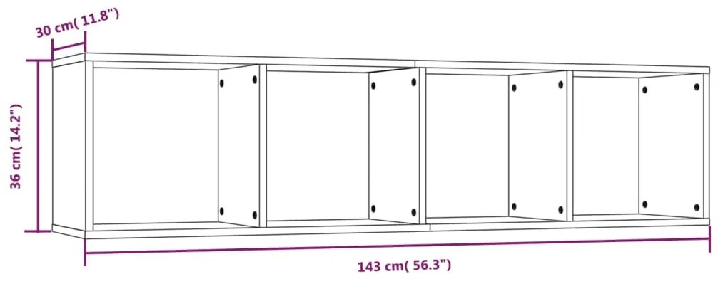 Βιβλιοθήκη/Έπιπλο Τηλεόρασης Καπν. Δρυς 143x30x36 εκ Επεξ. Ξύλο - Καφέ